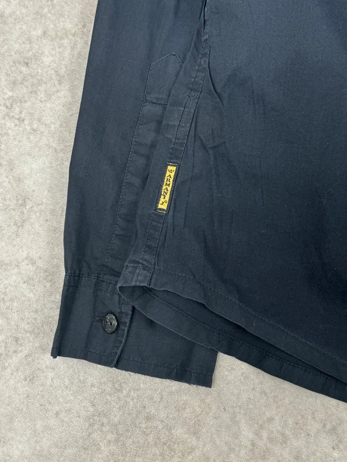 2000s Armani Navy Sun Embroidered Patch Shirt xmKRUGr 8