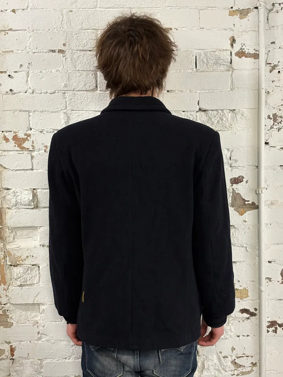 1990s Armani Navy Wool Caban Officer Jacket IbViWtn 1