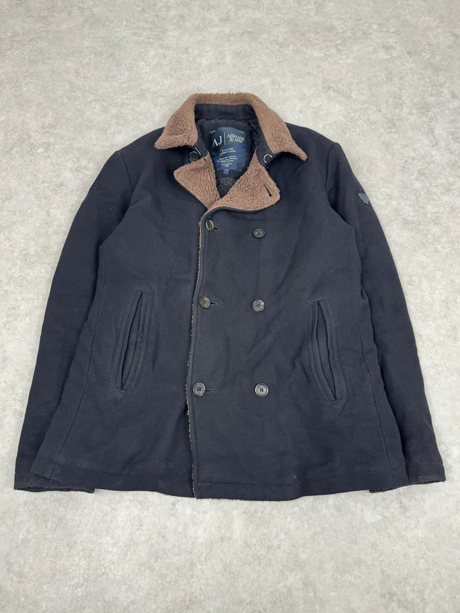 2000s Armani Navy Wool Peacoat Jacket GFJPylf 0