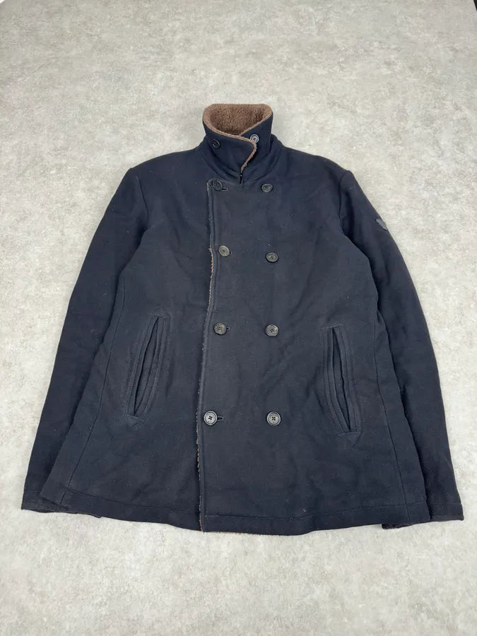2000s Armani Navy Wool Peacoat Jacket GFJPylf 3