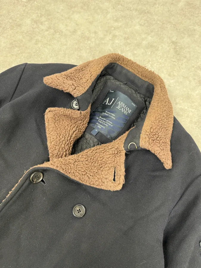 2000s Armani Navy Wool Peacoat Jacket GFJPylf 4