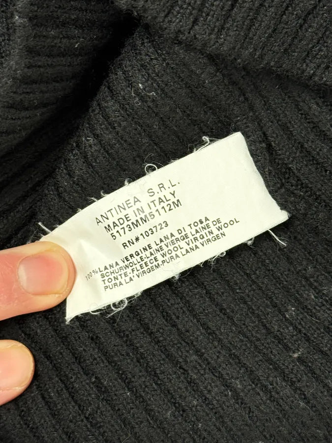 2000s Armani Neck Zip Wool Black Sweater XyiipTU 7