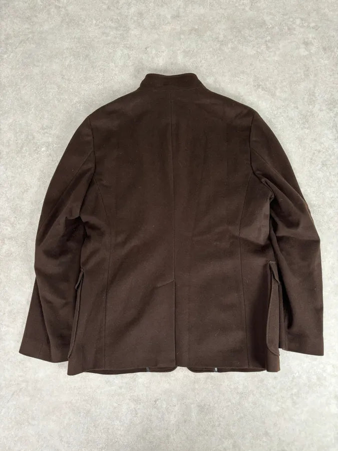 Armani Officer Brown Wool Pocket Jacket uVtxQhu 4