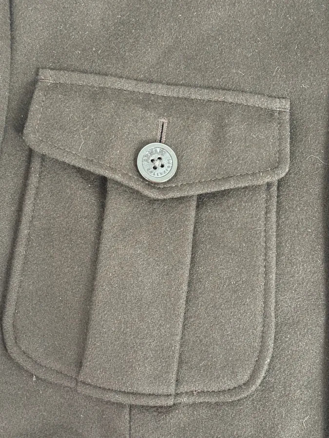 Armani Officer Brown Wool Pocket Jacket uVtxQhu 11