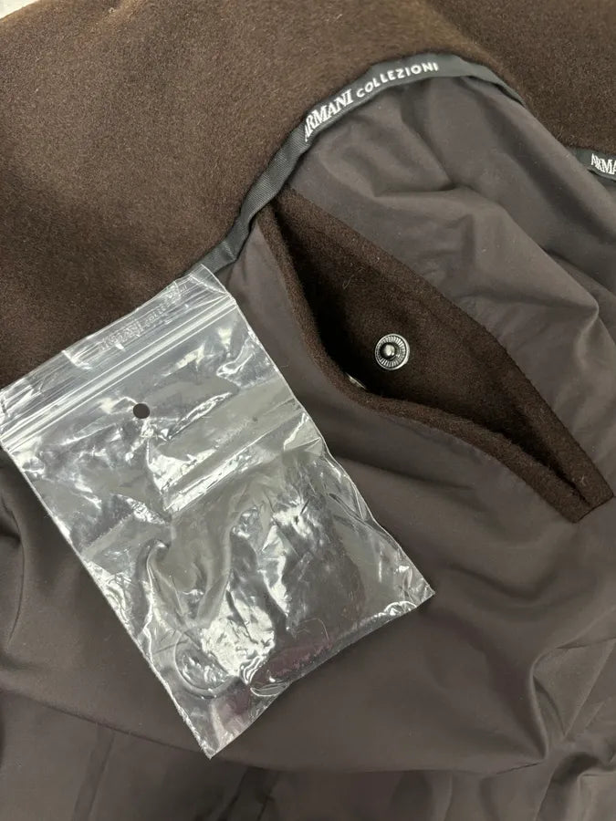 Armani Officer Brown Wool Pocket Jacket uVtxQhu 13