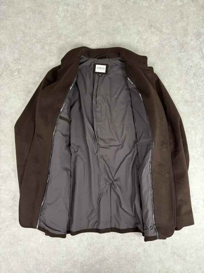 Armani Officer Brown Wool Pocket Jacket uVtxQhu 7