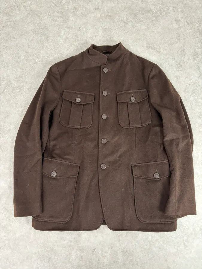 Armani Officer Brown Wool Pocket Jacket uVtxQhu 0
