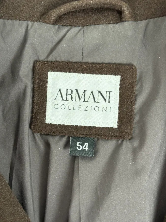 Armani Officer Brown Wool Pocket Jacket uVtxQhu 8