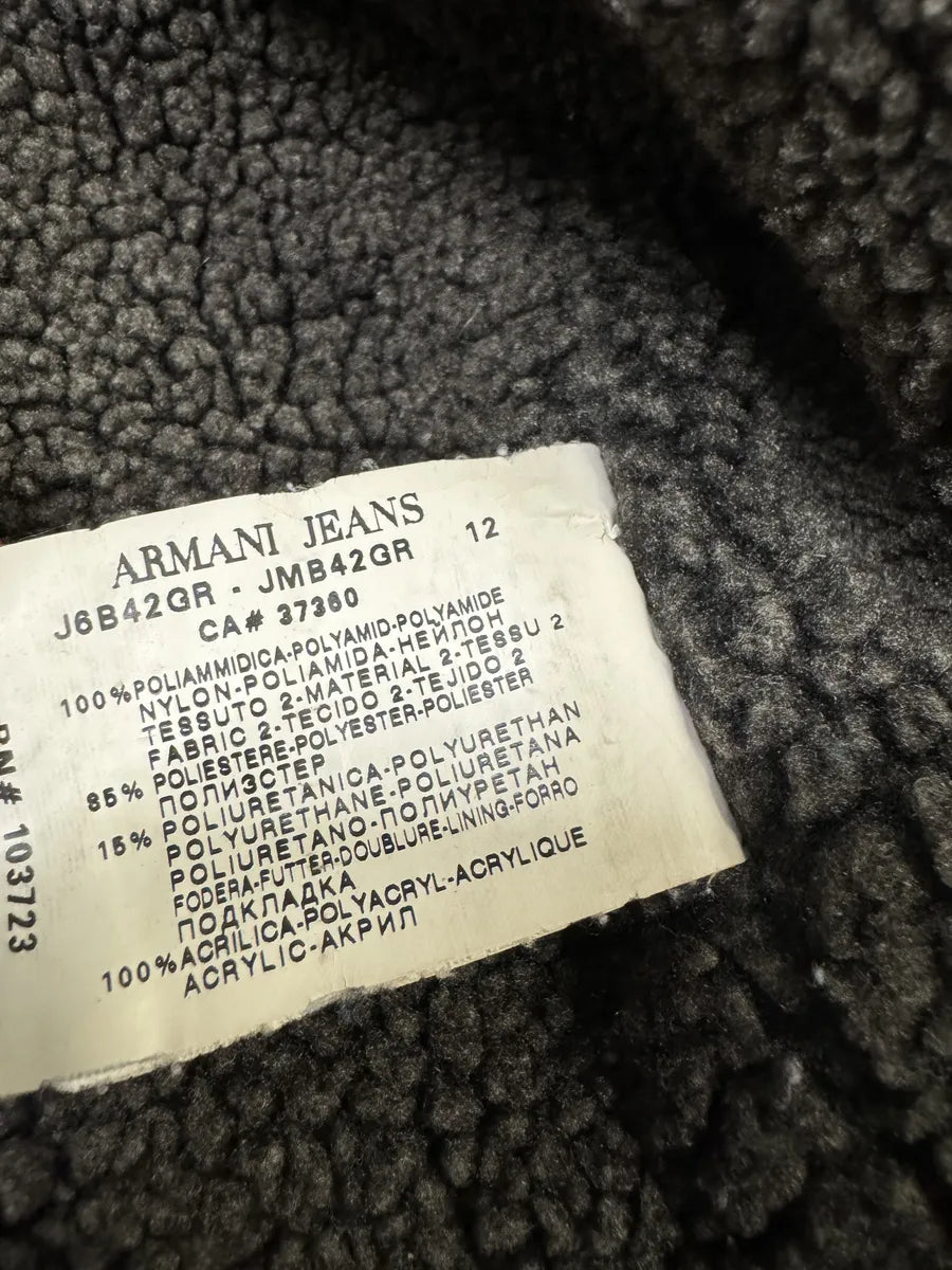 2000s Armani Olive Dragon Hide Leather Nylon Jacket exXCUNT 6