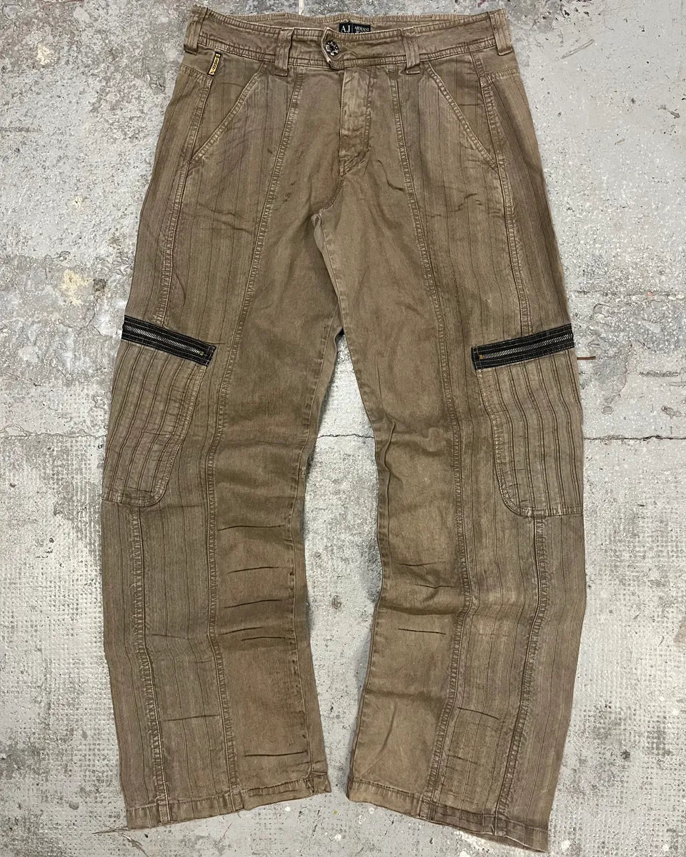 2000s Armani Olive Elevated Cargo Pants (M) TcNKsUx 0