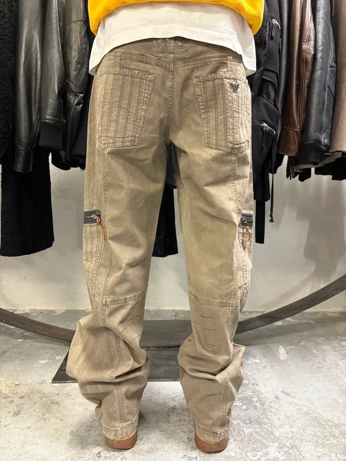 2000s Armani Olive Elevated Cargo Pants (M) TcNKsUx 2