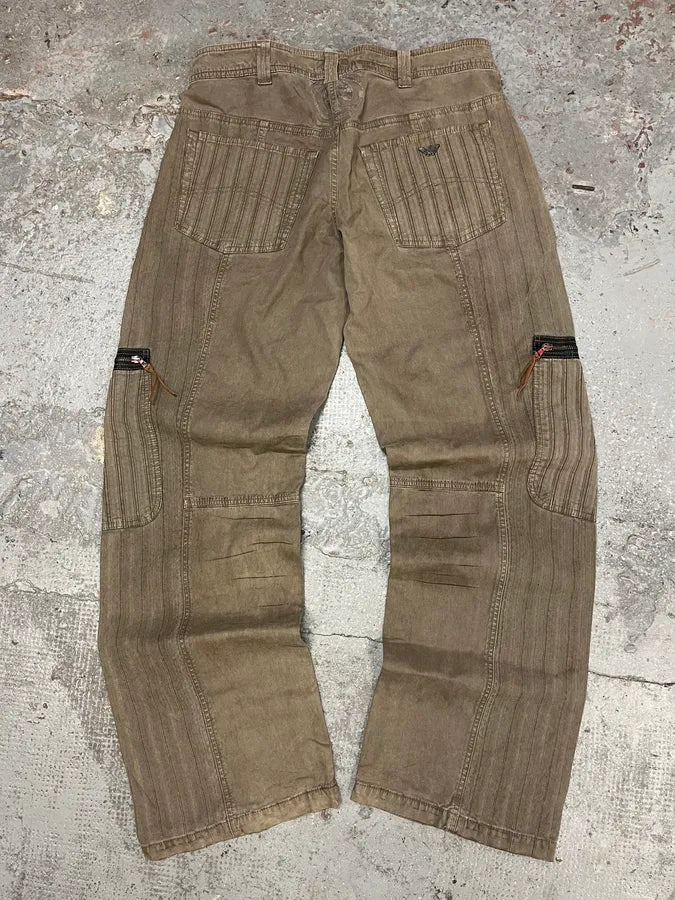 2000s Armani Olive Elevated Cargo Pants (M) TcNKsUx 6