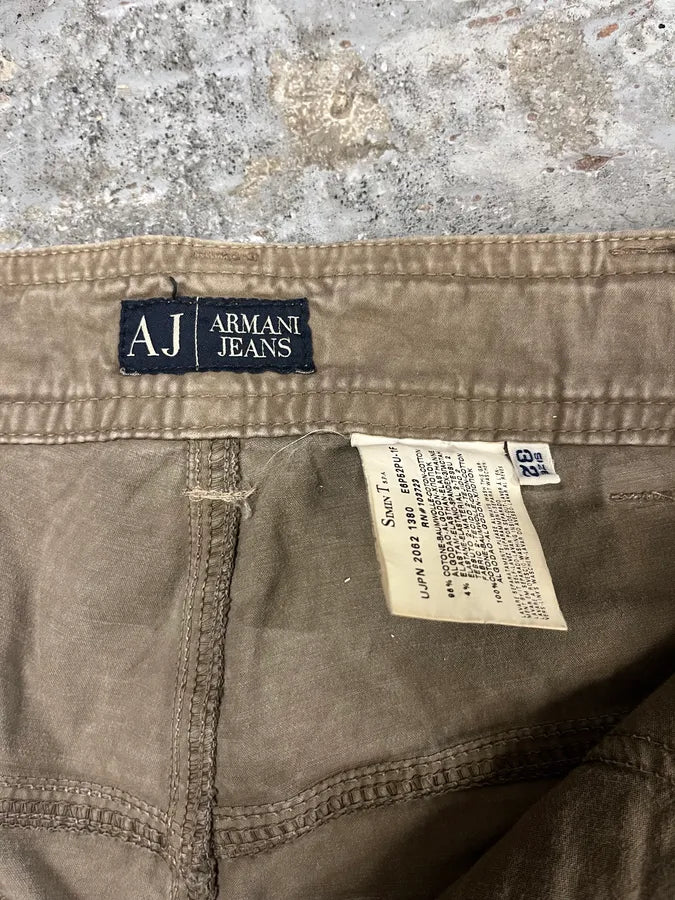 2000s Armani Olive Elevated Cargo Pants (M) TcNKsUx 8