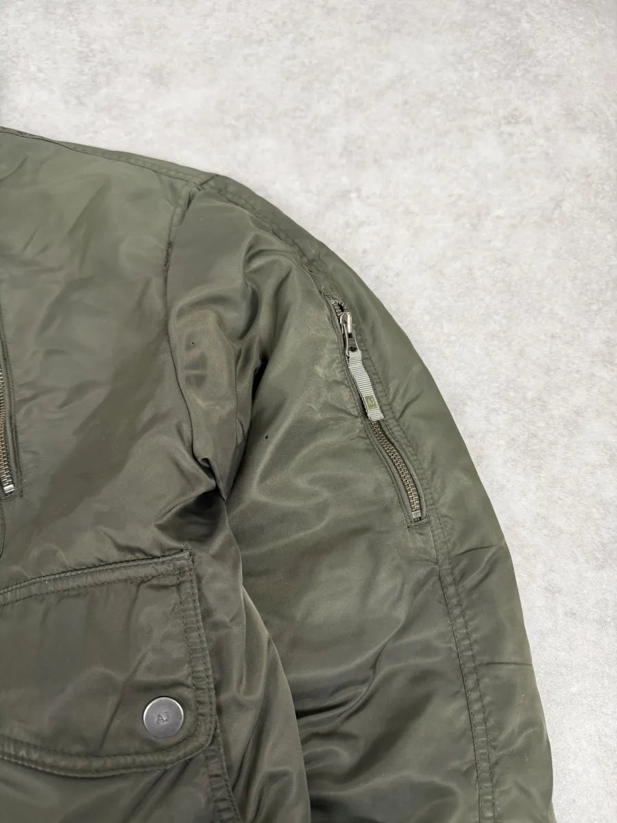 2000s Armani Olive Green Utility Bomber Jacket zMltfey 11