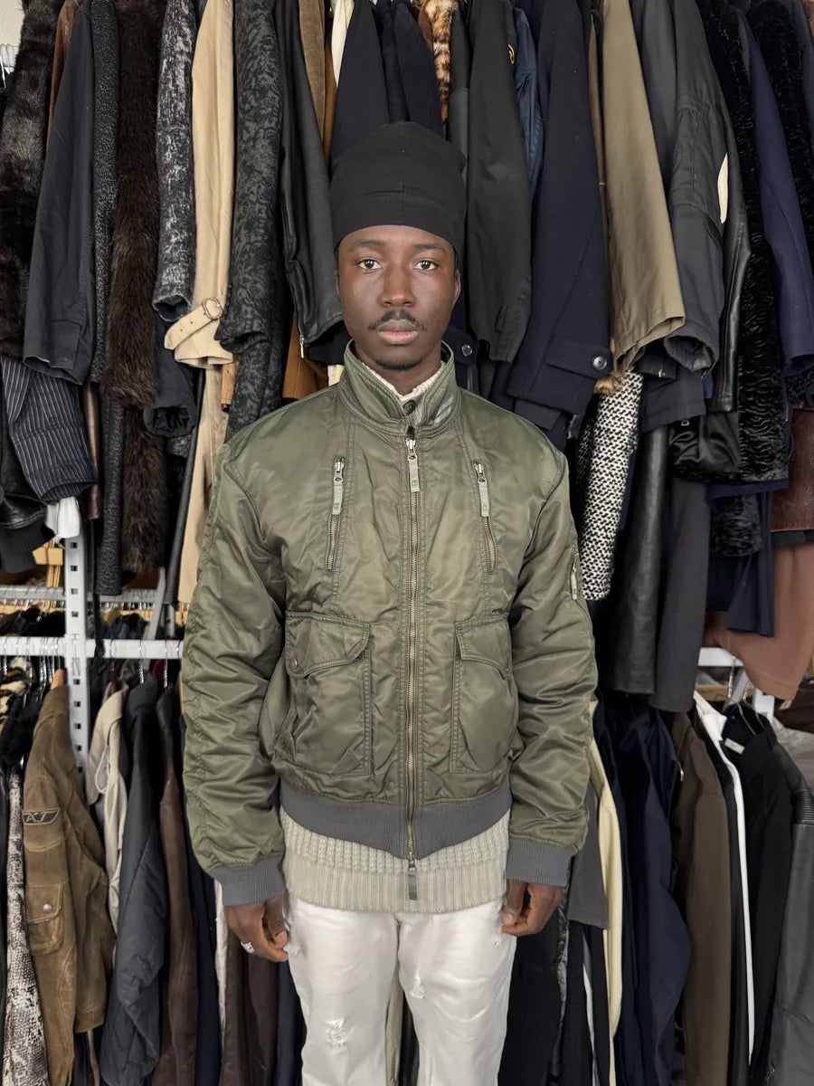 2000s Armani Olive Green Utility Bomber Jacket zMltfey 2