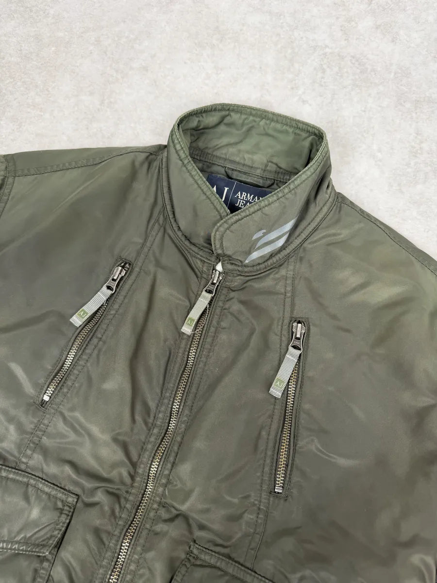 2000s Armani Olive Green Utility Bomber Jacket zMltfey 6
