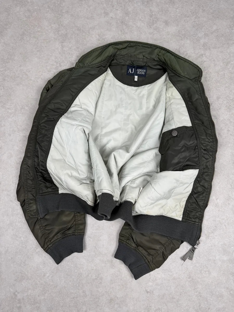 2000s Armani Olive Green Utility Bomber Jacket zMltfey 8