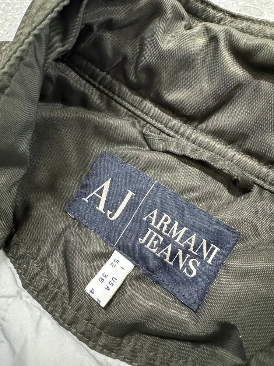 2000s Armani Olive Multi Zip Cozy Bomber Jacket ogULaCf 5