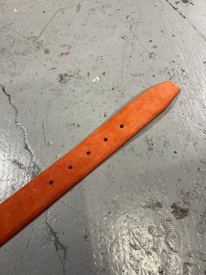 2000s Armani Orange Suede Leather Belt MlcpxWE 4