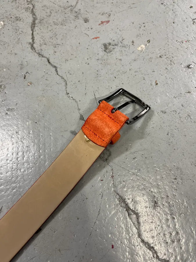 2000s Armani Orange Suede Leather Belt MlcpxWE 5