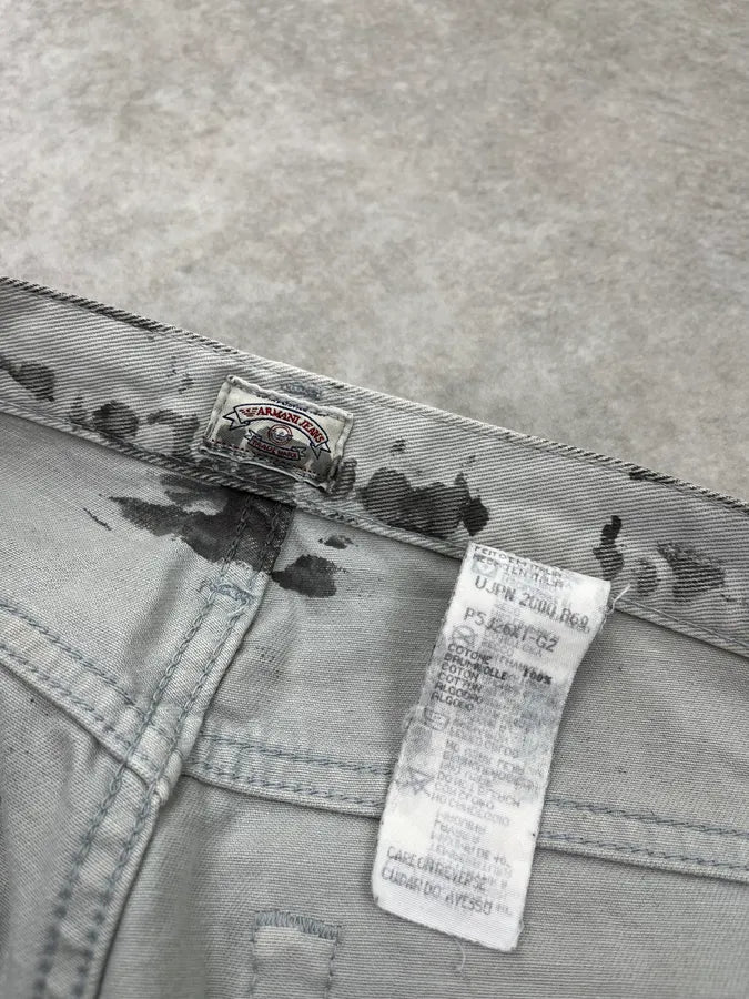 2000s Armani Overpainted Grey Washed Denim Jeans qsMyqoZ 10