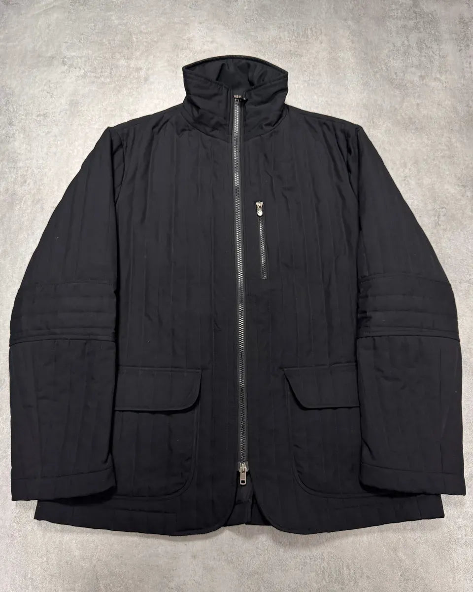 2000s Armani Padded Lines Black Coat fZOOrIN 0