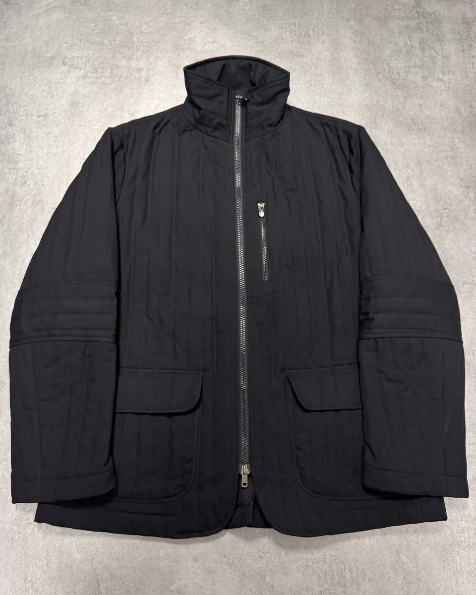2000s Armani Padded Lines Black Coat fZOOrIN 0