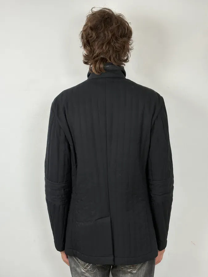2000s Armani Padded Lines Black Coat fZOOrIN 2
