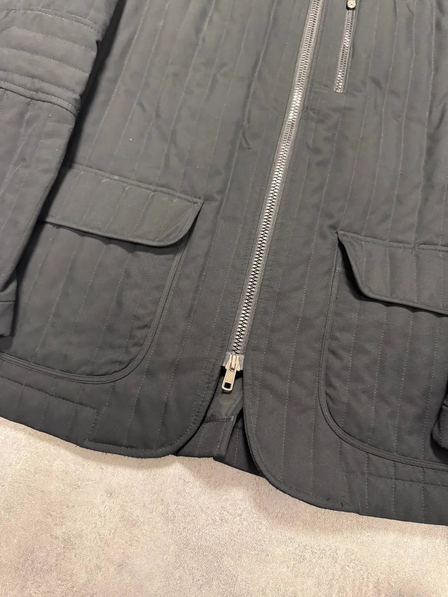 2000s Armani Padded Lines Black Coat fZOOrIN 4