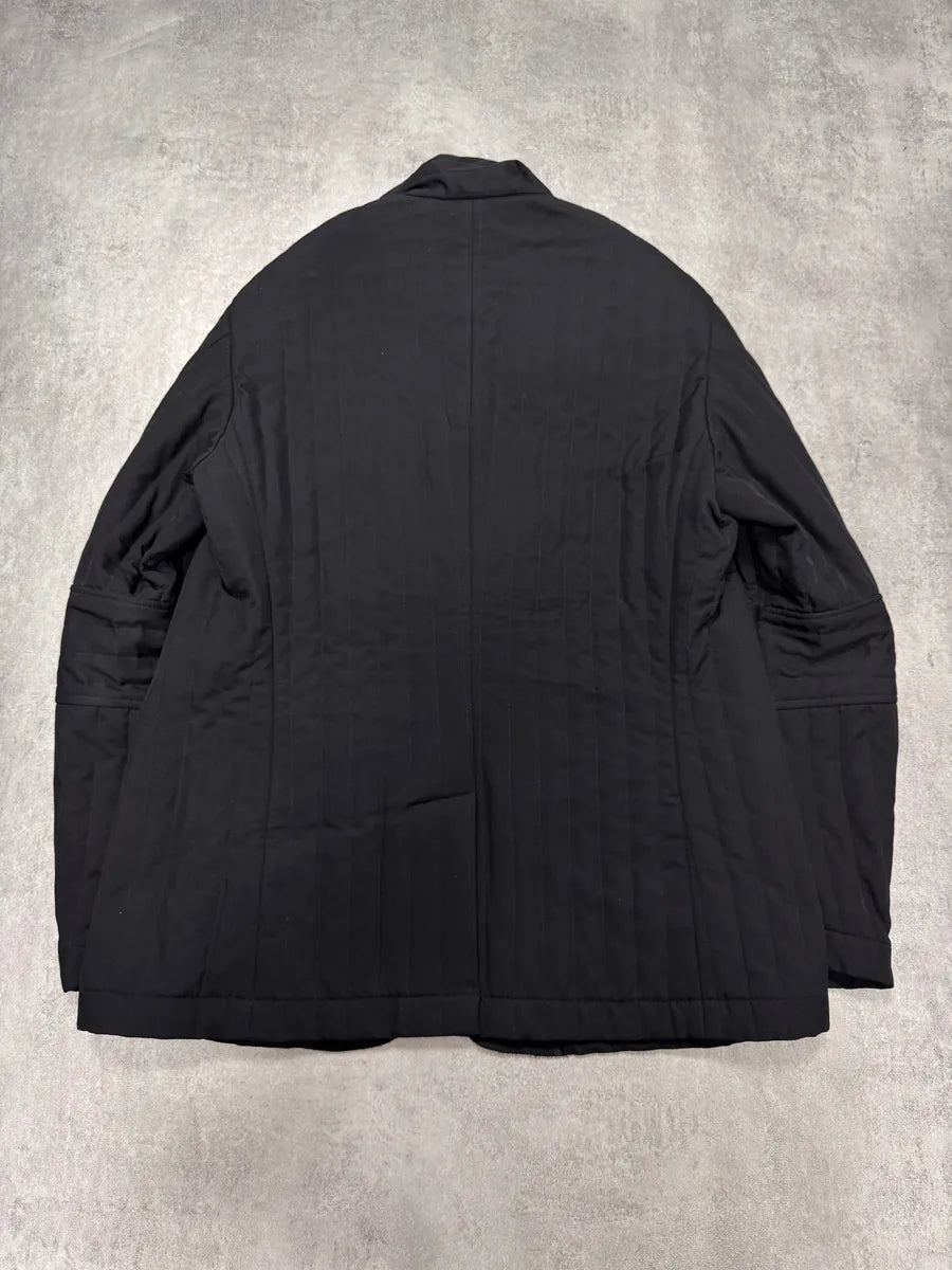 2000s Armani Padded Lines Black Coat fZOOrIN 5