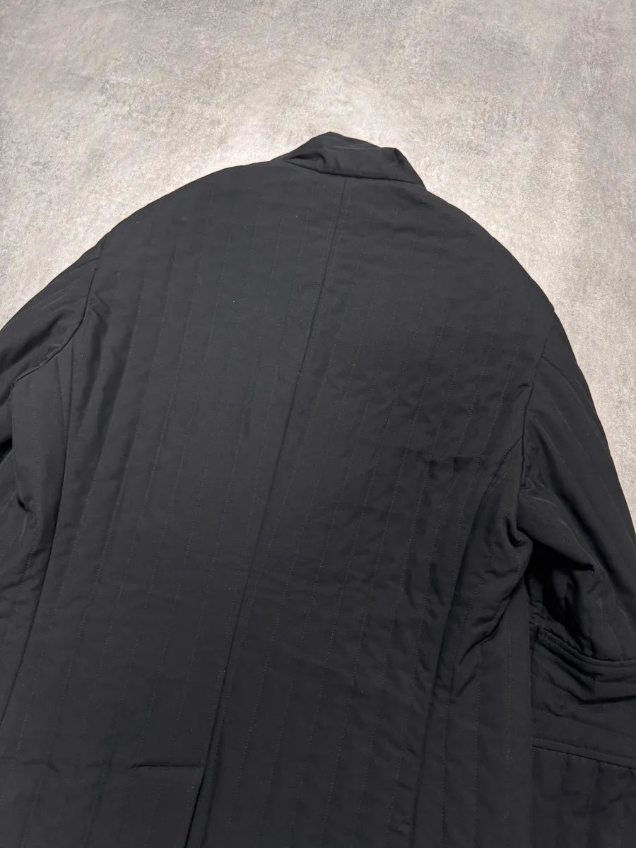2000s Armani Padded Lines Black Coat fZOOrIN 6