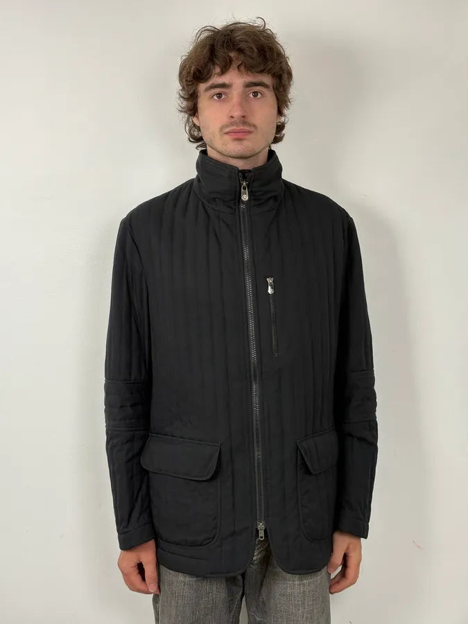 2000s Armani Padded Lines Black Coat fZOOrIN 1