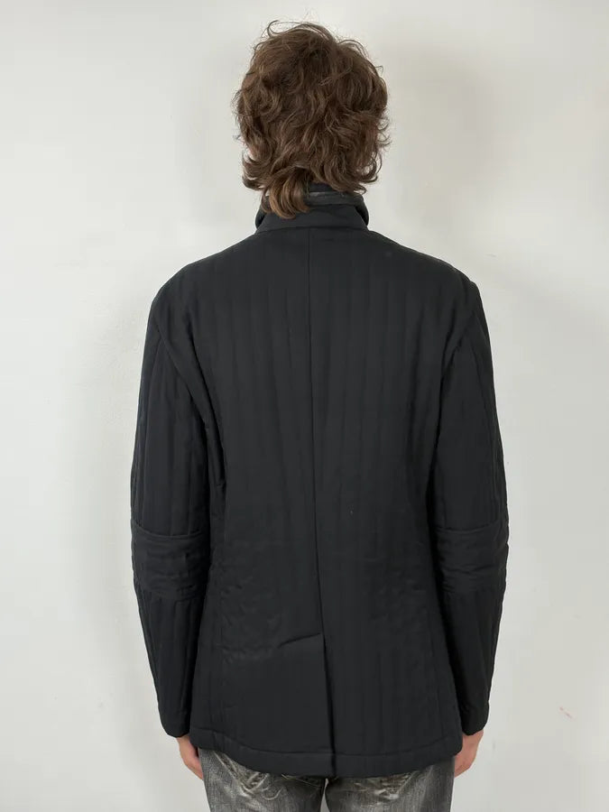 2000s Armani Padded Lines Black Coat fZOOrIN 2