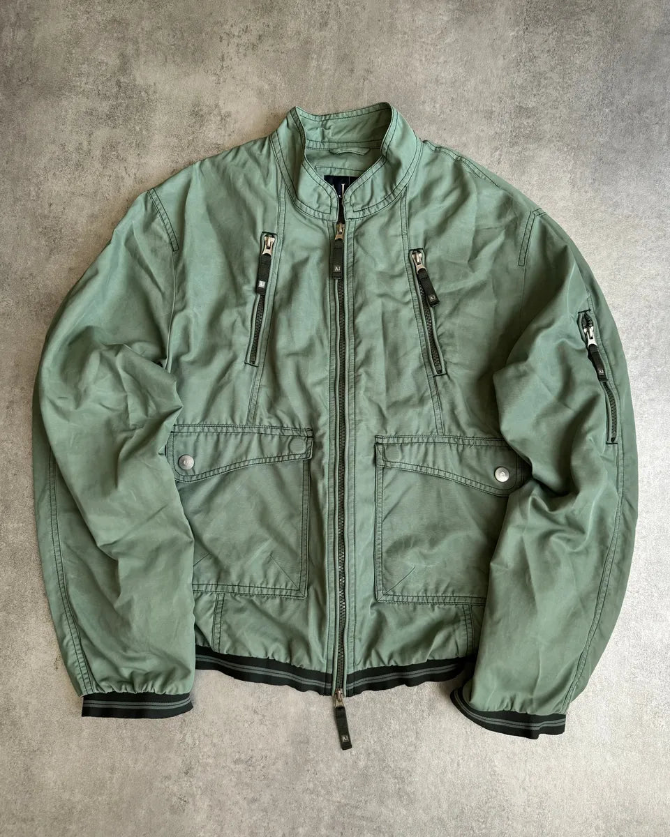 2000s Armani Pastel Drift Green Relaxed Bomber Jacket ogHxgSp 0