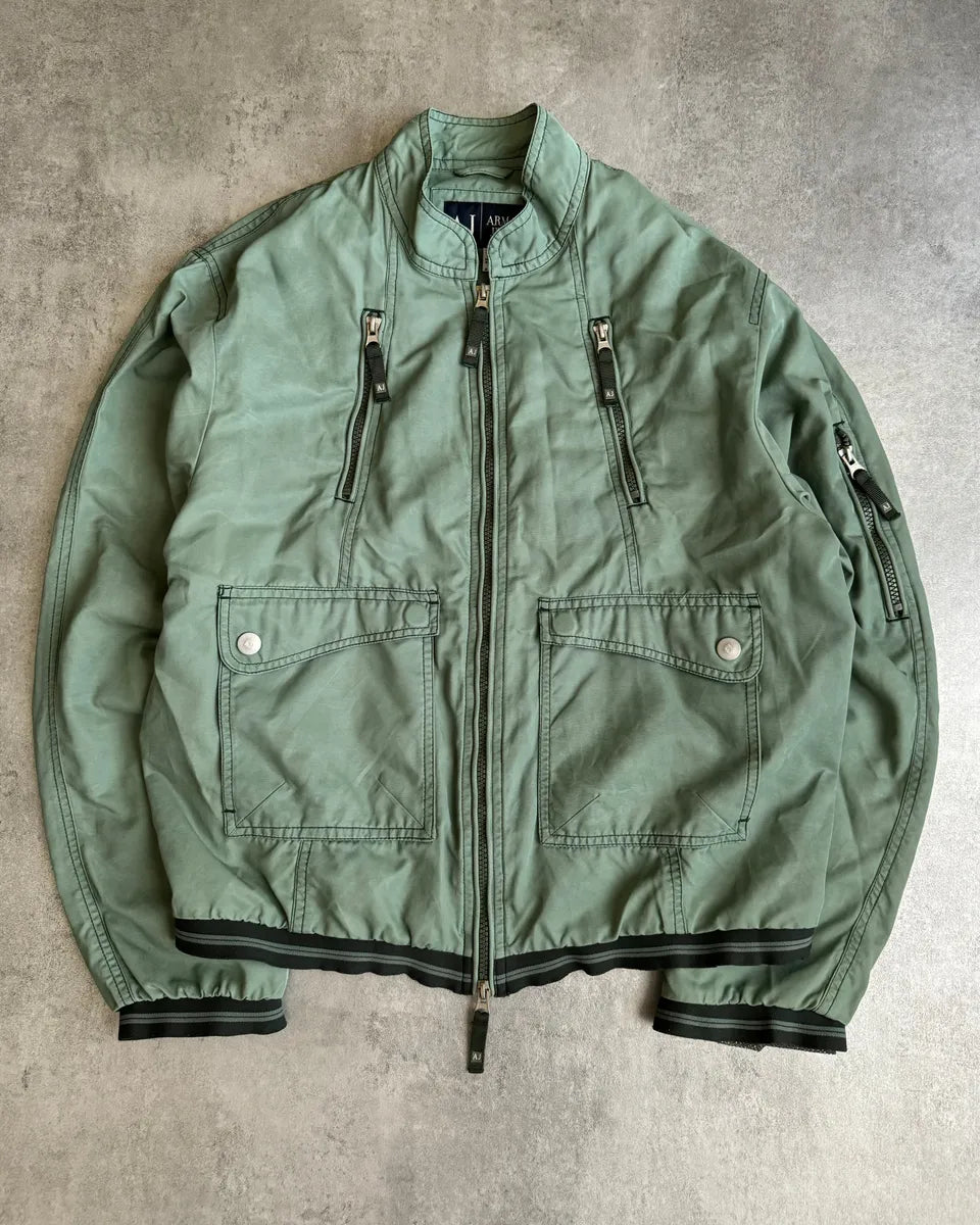 2000s Armani Pastel Drift Green Relaxed Bomber Jacket ogHxgSp 1