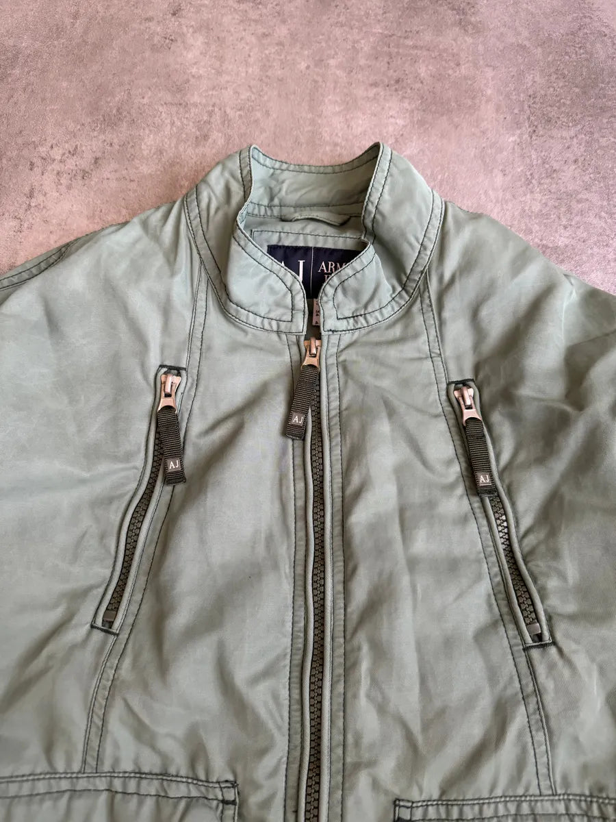 2000s Armani Pastel Drift Green Relaxed Bomber Jacket ogHxgSp 3