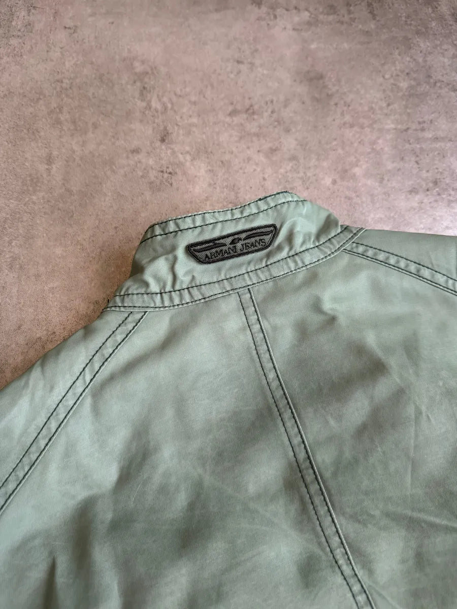 2000s Armani Pastel Drift Green Relaxed Bomber Jacket ogHxgSp 5