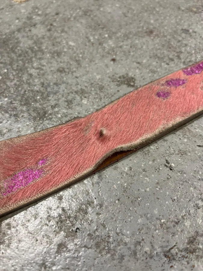 2000s Armani Pink Pony Hair Leather Belt (OS) uMdpvsu 7