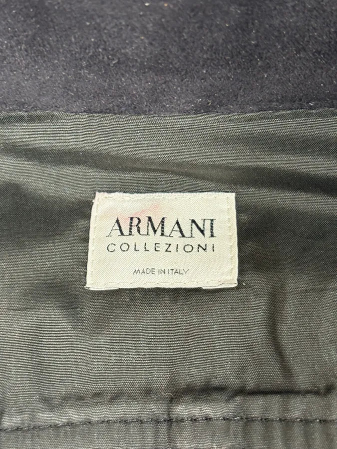 2000s Armani Collezioni Premium Pure Black Leather Jacket pqIZPwN 8