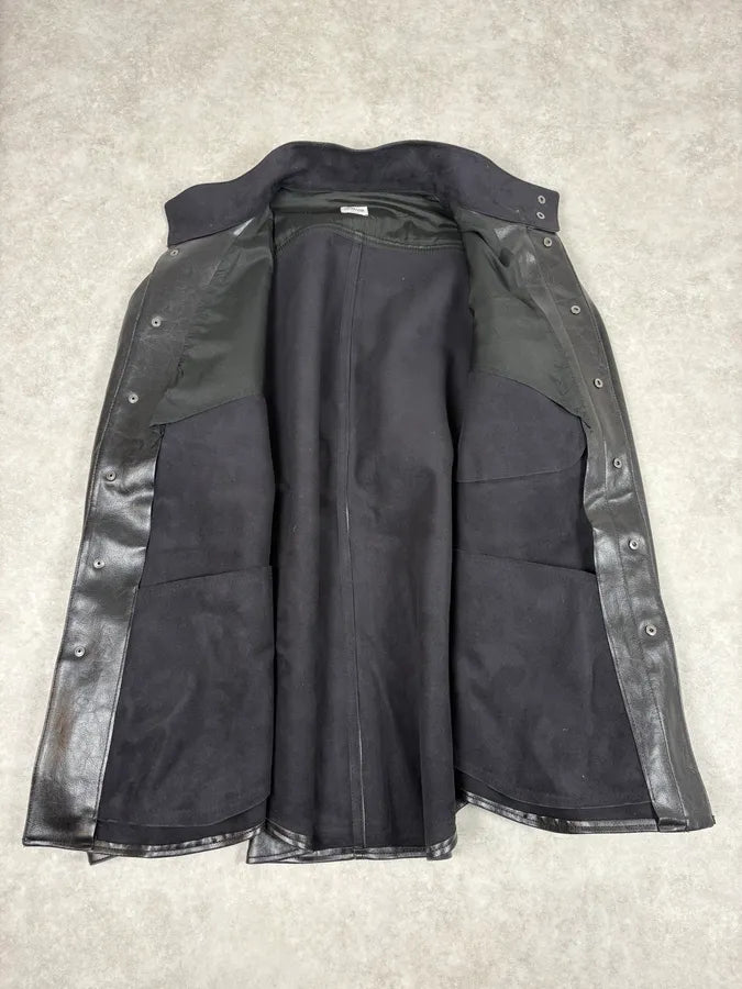 2000s Armani Collezioni Premium Pure Black Leather Jacket pqIZPwN 6