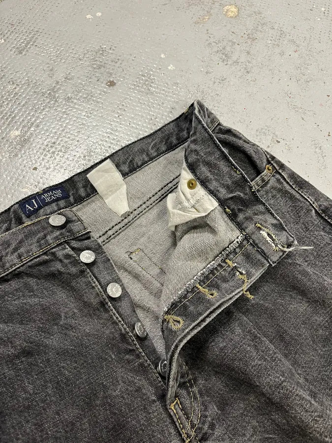 2000s Armani Raw Grey Denim Jeans ZmYTJNZ 10