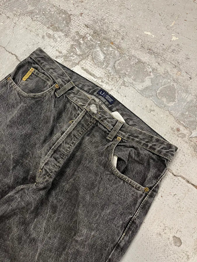 2000s Armani Raw Grey Denim Jeans ZmYTJNZ 5