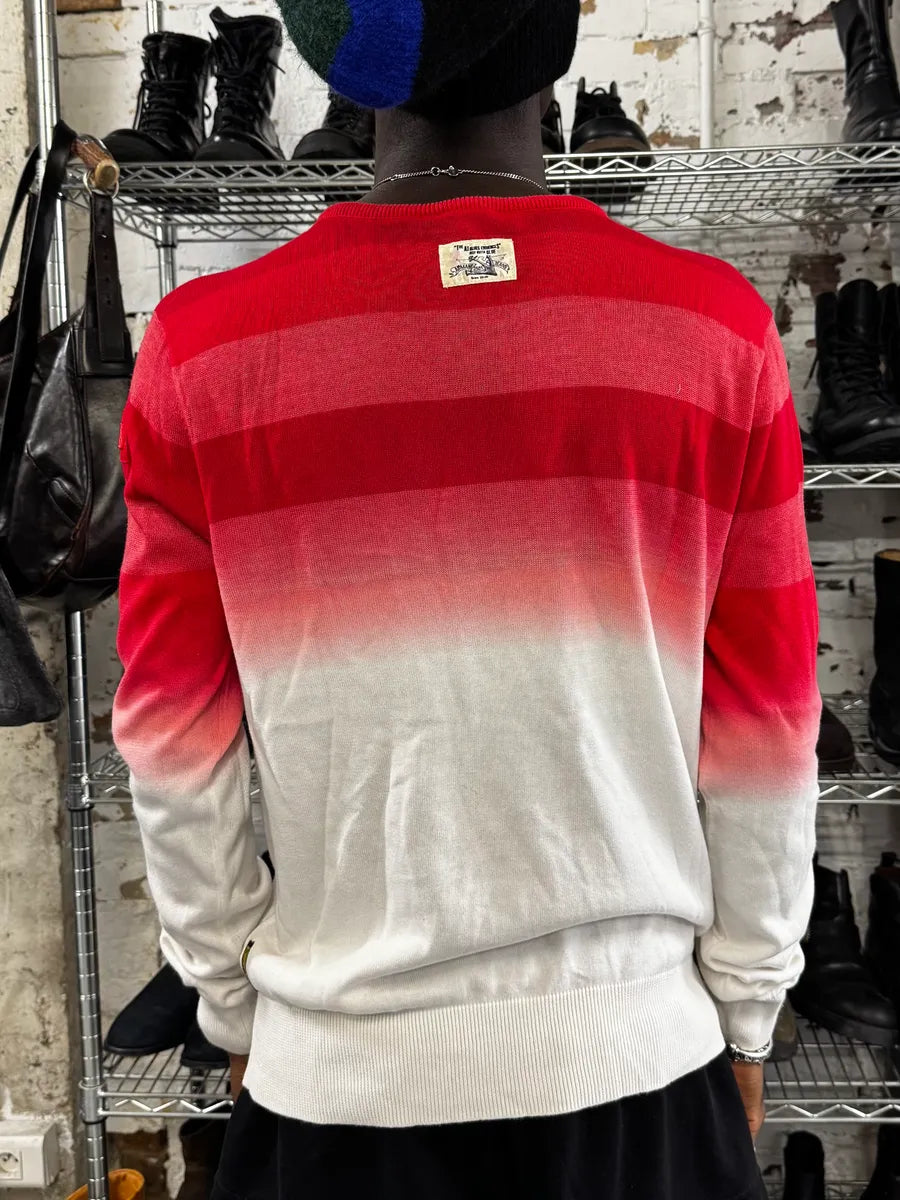 2000s Armani Red & White Gradient Sweater kXSENdp 1