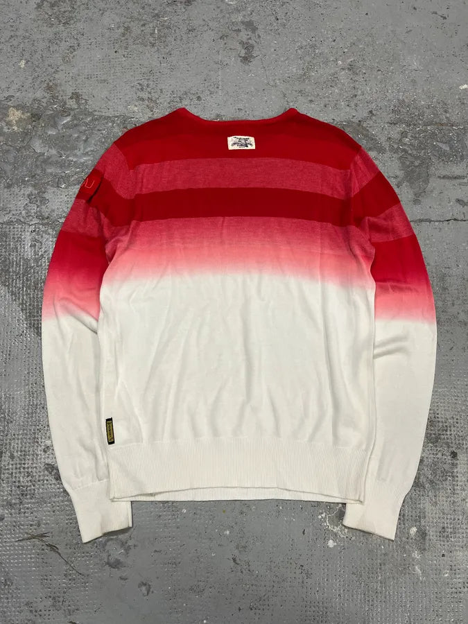 2000s Armani Red & White Gradient Sweater kXSENdp 6