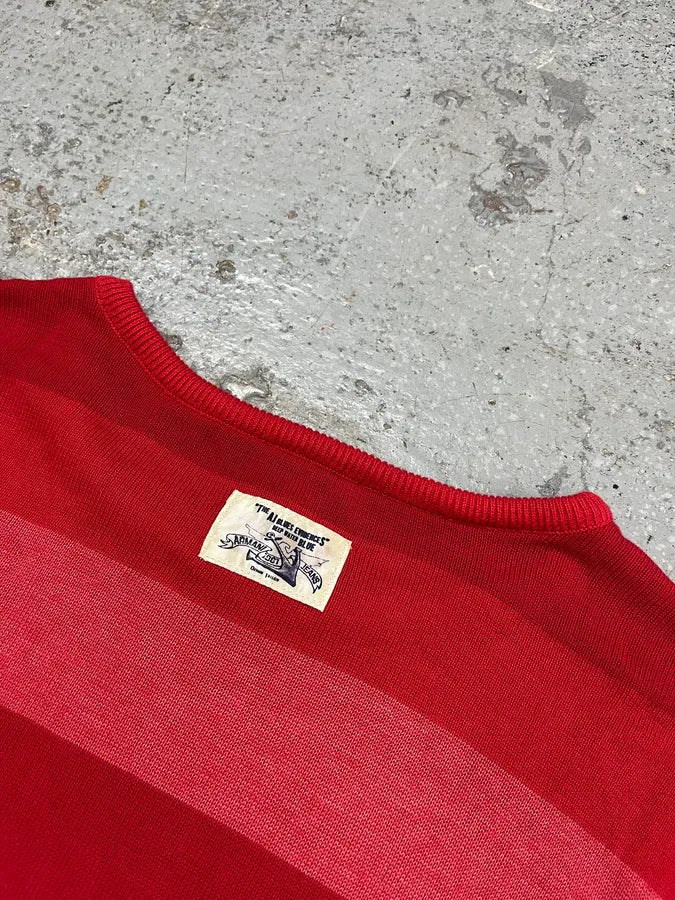 2000s Armani Red & White Gradient Sweater kXSENdp 7