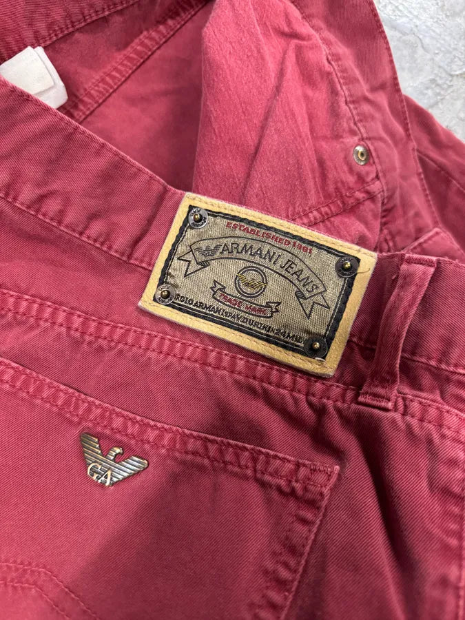 2000s Armani Red Wide Pants (L) xGugtrt 11