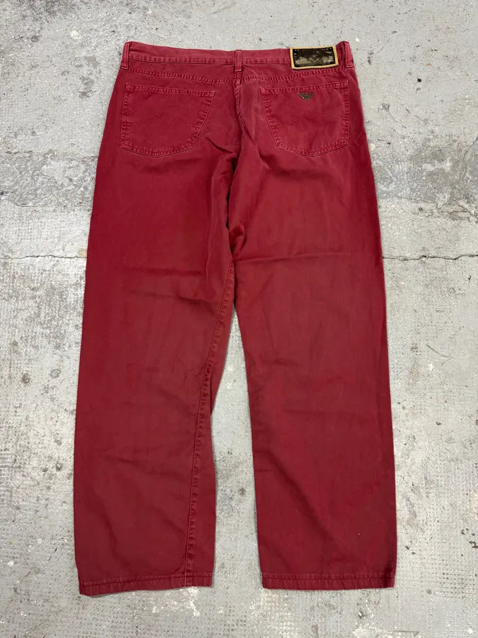 2000s Armani Red Wide Pants (L) xGugtrt 8