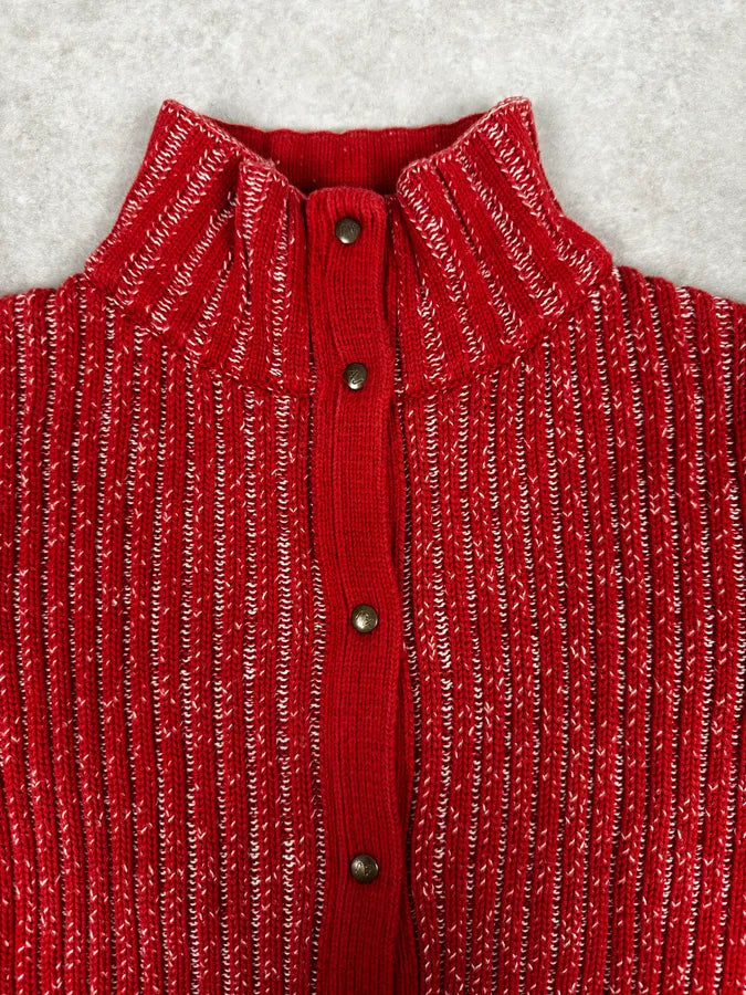 2000s Armani Red Wool Buttoned Sweater ZKbXecW 7