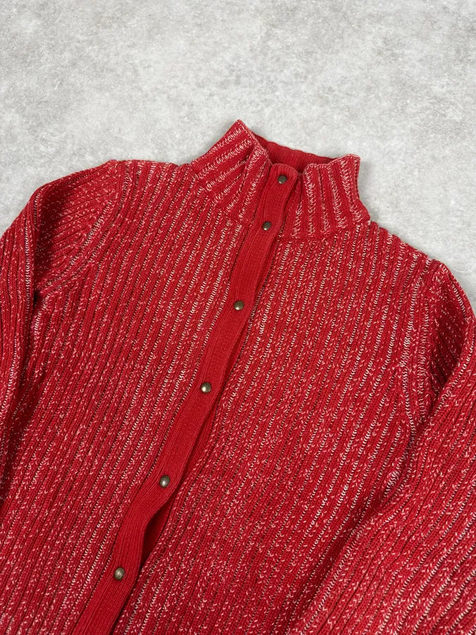 2000s Armani Red Wool Buttoned Sweater ZKbXecW 2