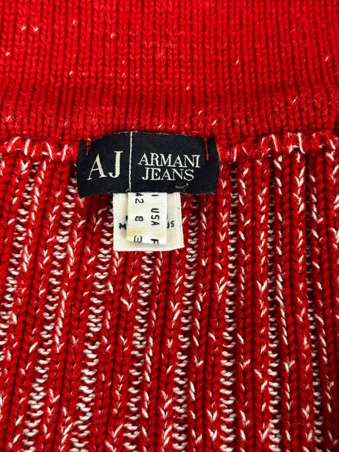 2000s Armani Red Wool Buttoned Sweater ZKbXecW 12